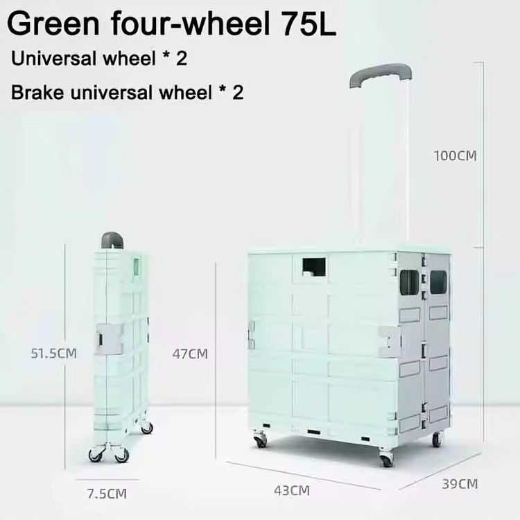 Foldable transport trolley with stair wheels