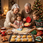 Christmas cookie & mini pie embossing mold with flip-open design - 3D motifs, 8 designs