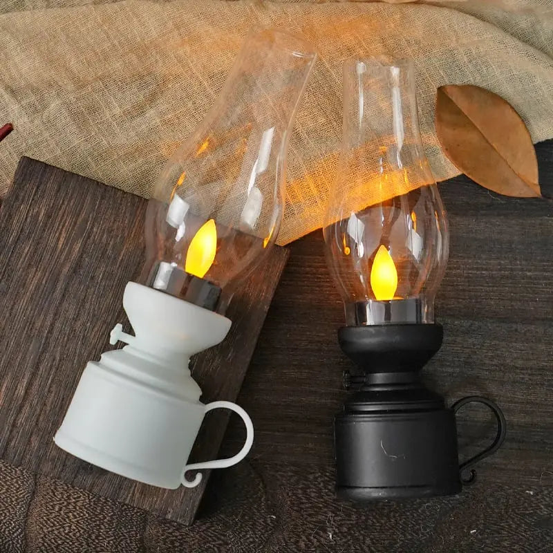 LED lantern with flame effect – battery operated