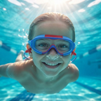Anti-fog swimming goggles with earplugs - set of 2