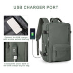 Travel backpack 35 L with USB port and shoe compartment