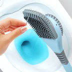 Toilet brush with long handle and soft bristles
