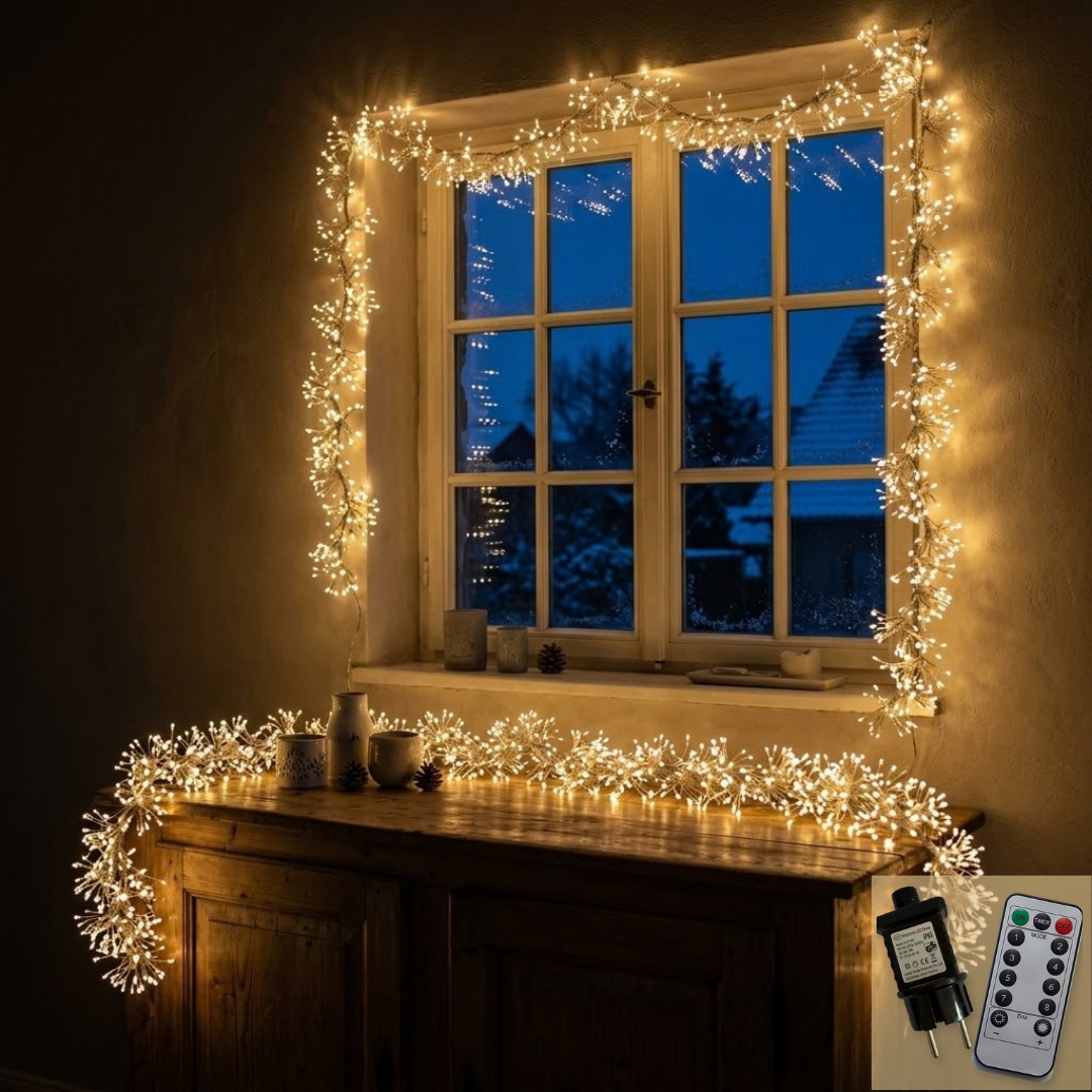 Cluster LED-Lichterkette Kupferdraht mit Fernbedienung & Timer, 3–30 m