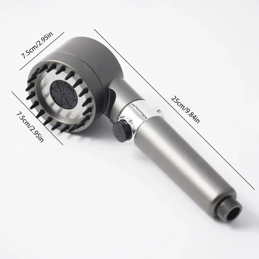 High-pressure shower head with water filter and 3 spray modes