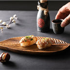 Wood Leaf Serving Tray – Decorative Tray with Handle