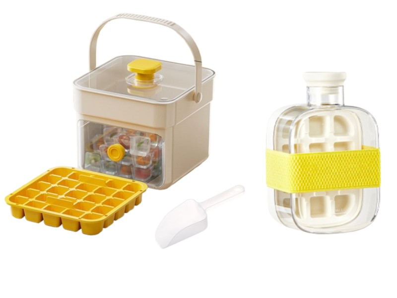 Ice cube tray with pressure release
