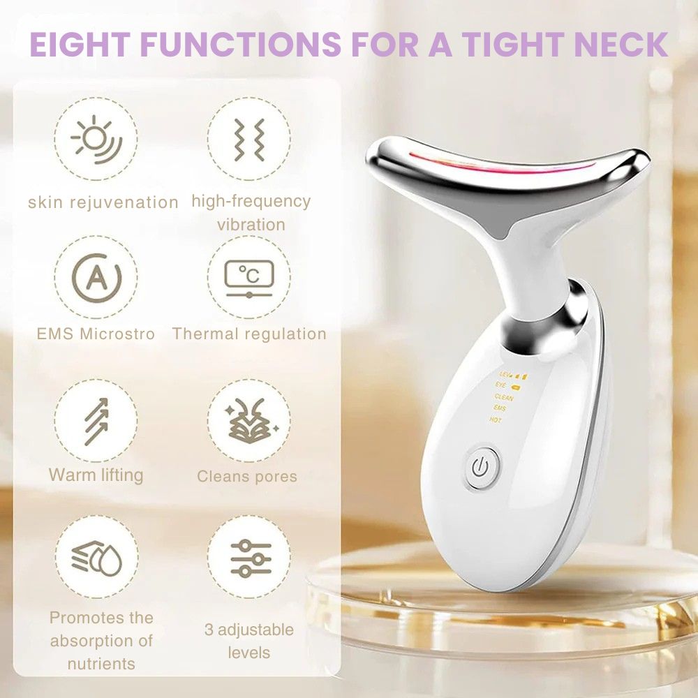 Gesichtsmassagegerät mit LED-Lichttherapie und Ionentechnologie