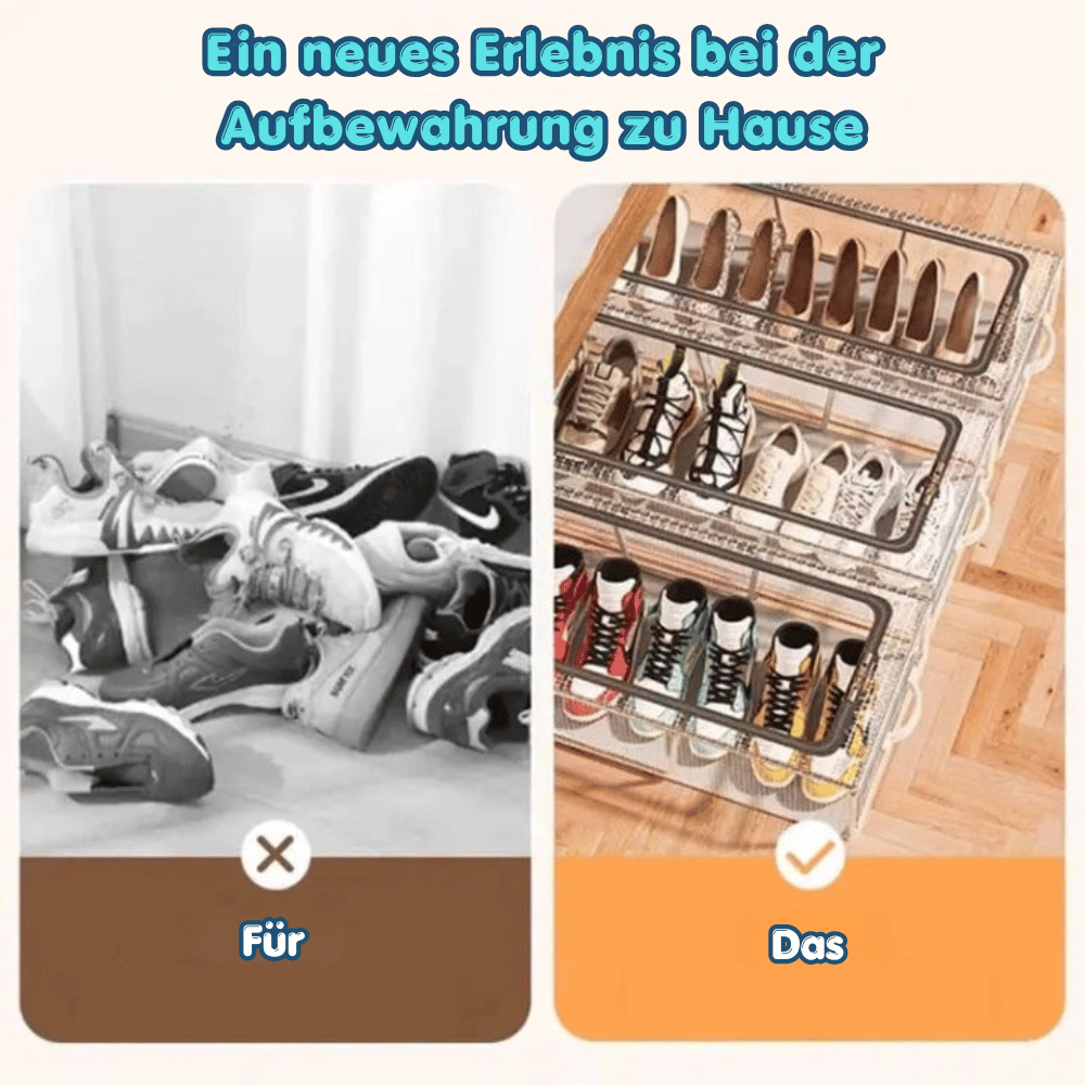 Transparent stackable shoe boxes with front opening