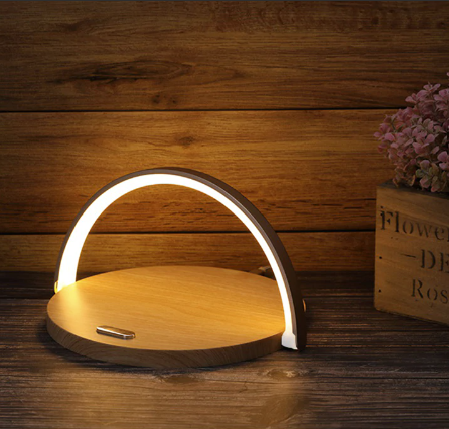 LED-Nachttischlampe mit kabellosem Ladegerät