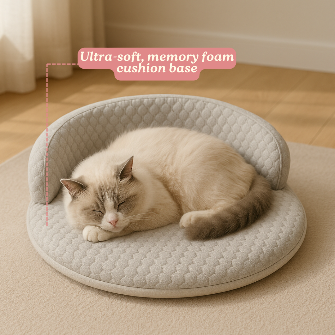 Orthopädisches Katzenbett mit Kühleffekt