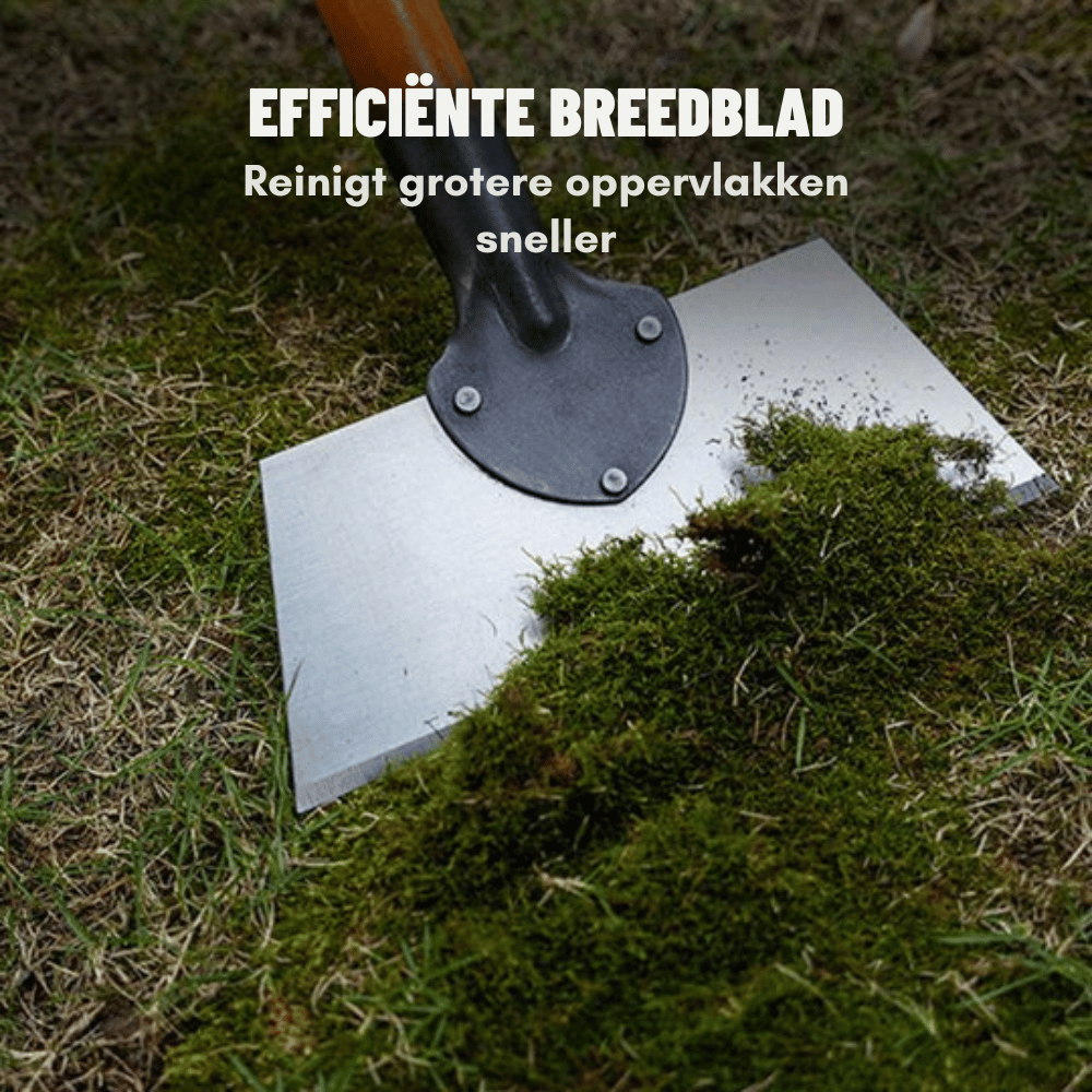 Garden scraper with manganese steel blade and wooden handle
