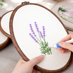 Embroidery set with water-soluble template for clothing