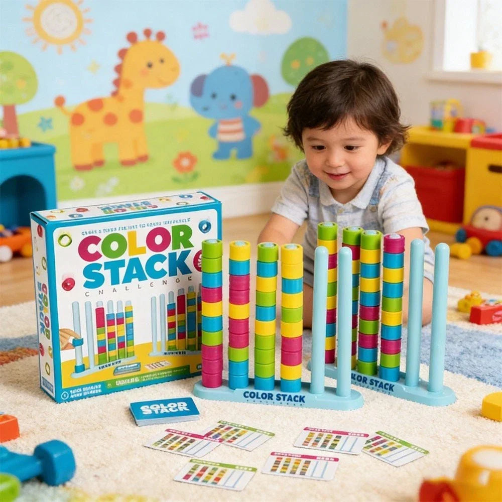 Farben-Stapelspiel für schnelles Denken und Reaktion
