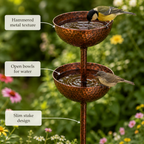 Vogeltränke aus Eisen – 3-stufiges Vogelbad für den Garten
