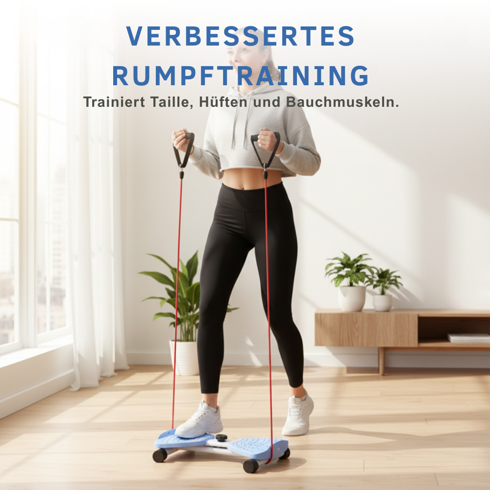 Stepper with resistance bands for full-body workout