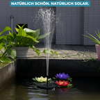 Solar fountain with 4 nozzles for birdbath and pond
