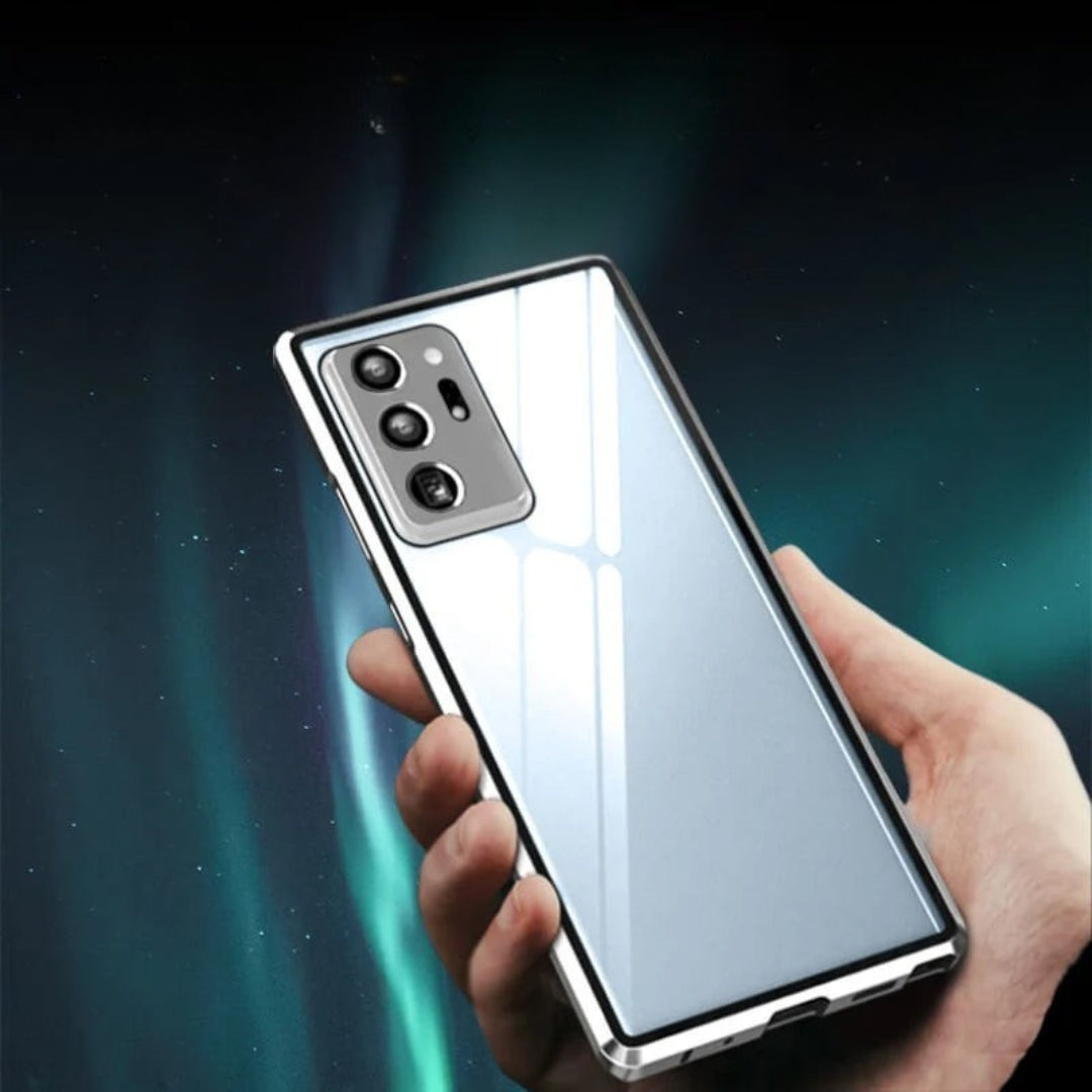 Magnetische Handyhülle mit doppeltem Glasschutz