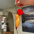 Halloween-Fensterdeko Buntglas mit Metallrahmen