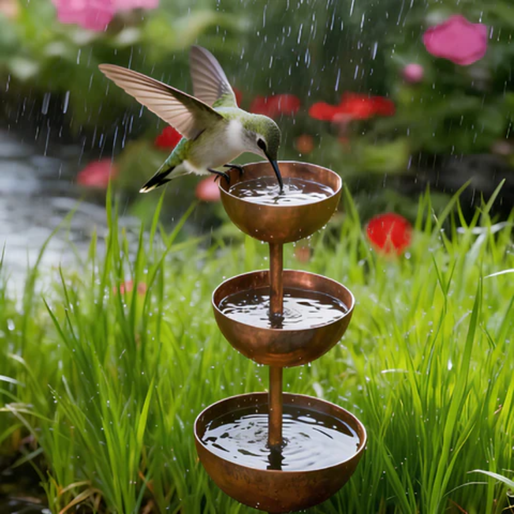 Vogeltränke aus Eisen – 3-stufiges Vogelbad für den Garten