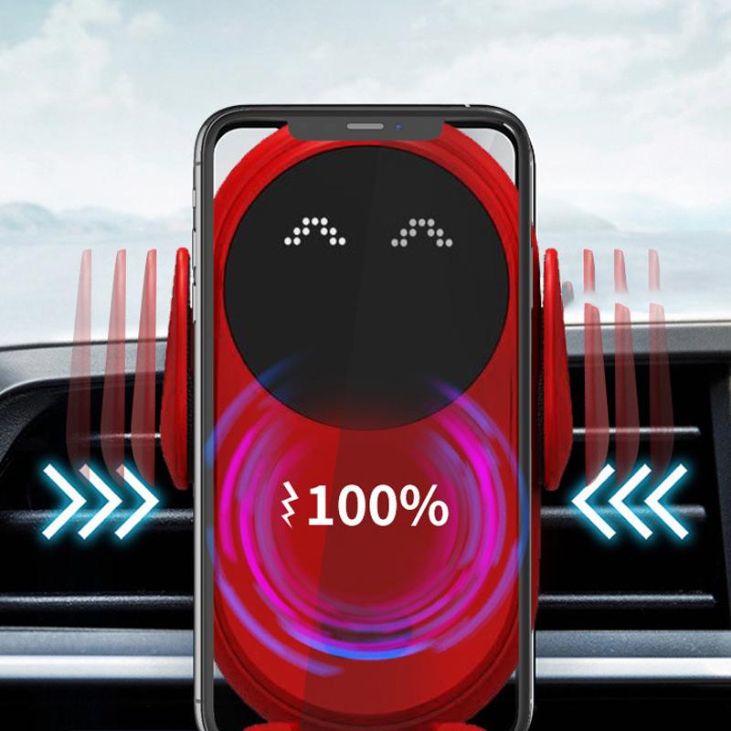 Wireless car charger with automatic phone holder