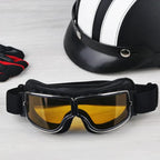 Motorradbrille Vintage-Stil mit verstellbarem Gummiband