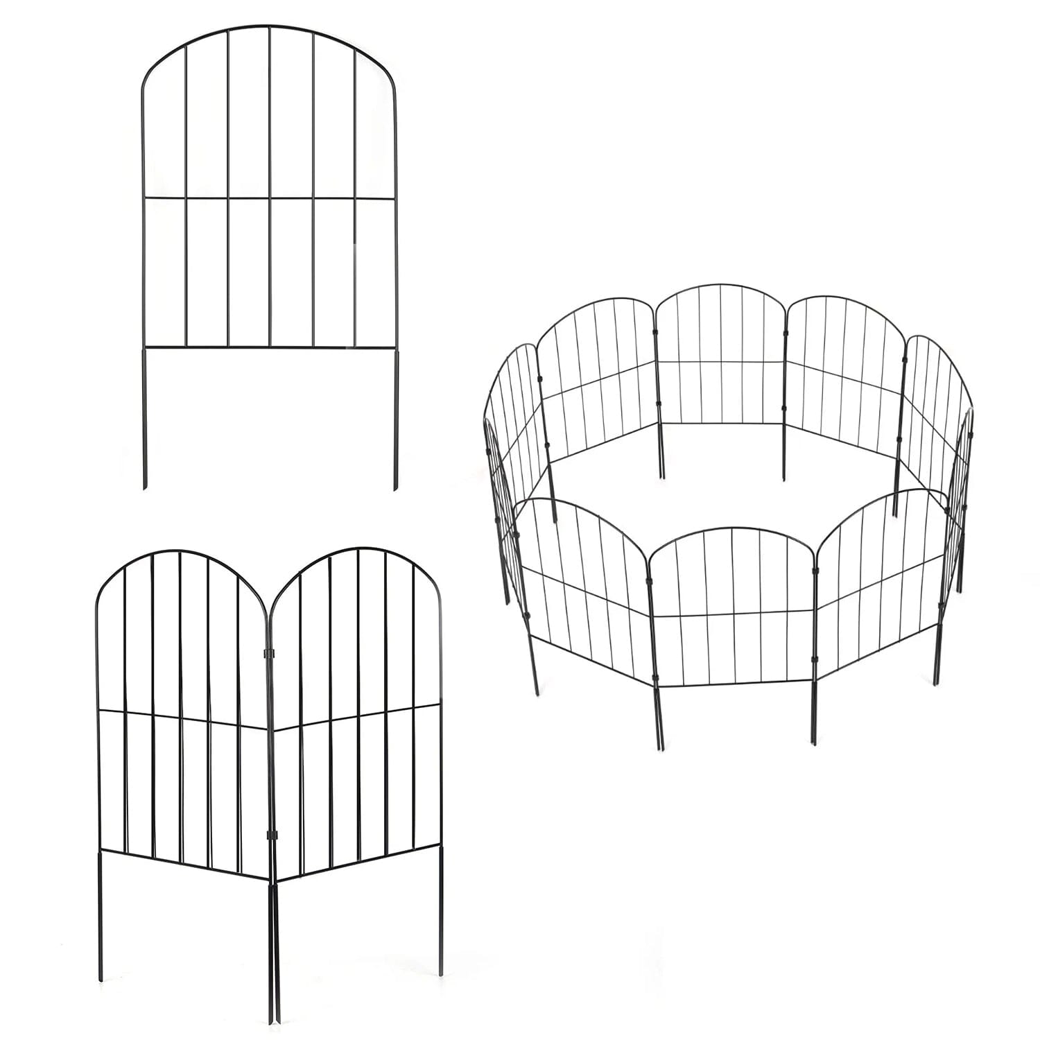 Gartenzaun Edelstahl 10 Paneele flexibel für Beeteinfassung