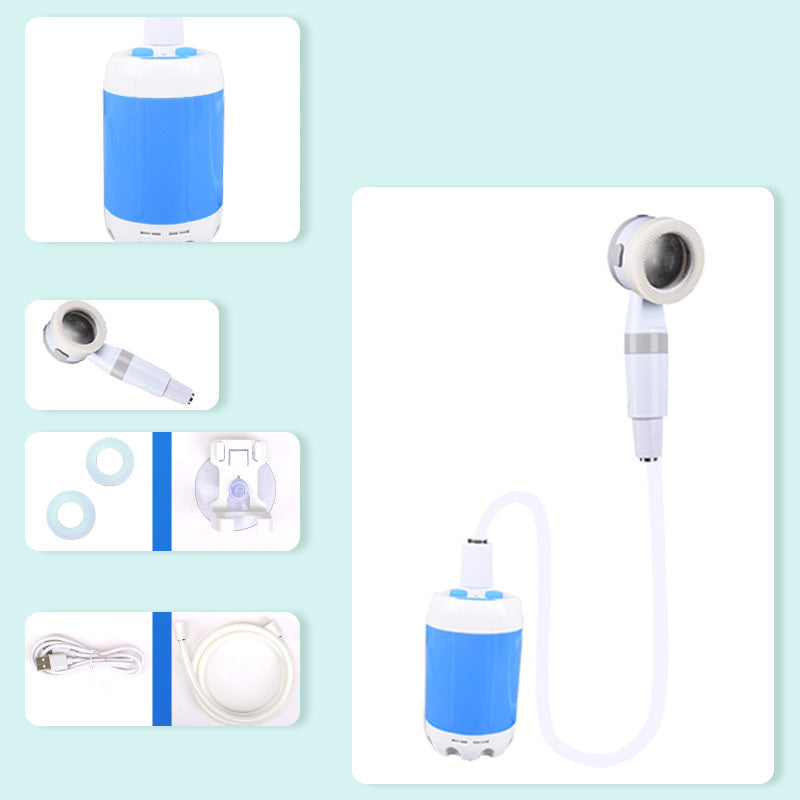 Portable outdoor shower with battery – 2 spray modes, 5000 mAh