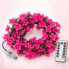 LED cherry blossom branch lights 1.6 m, 48 lights - warm white, with remote control