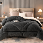 Sherpa Fleece Bettdecke mit gestepptem Innenfutter