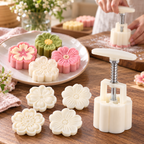 Mooncake-Form mit Prägemuster 4-teilig