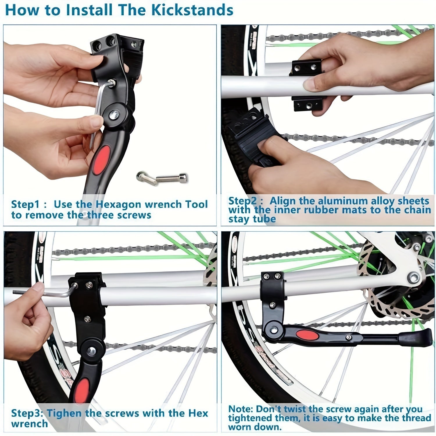 Adjustable bicycle stand 32.7-37.8 cm made of aluminum