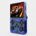 Retro handheld game console with 2 analog sticks, 640×480, in 5 colors