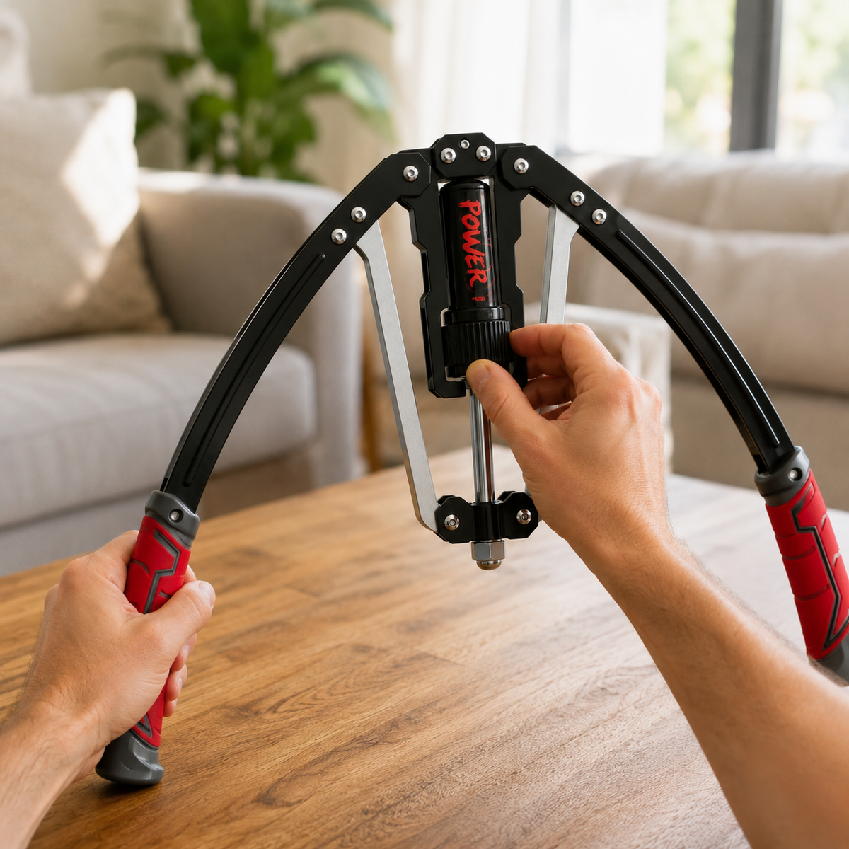 Hydraulic arm trainer 10–200 kg, continuously adjustable – chest & forearm trainer