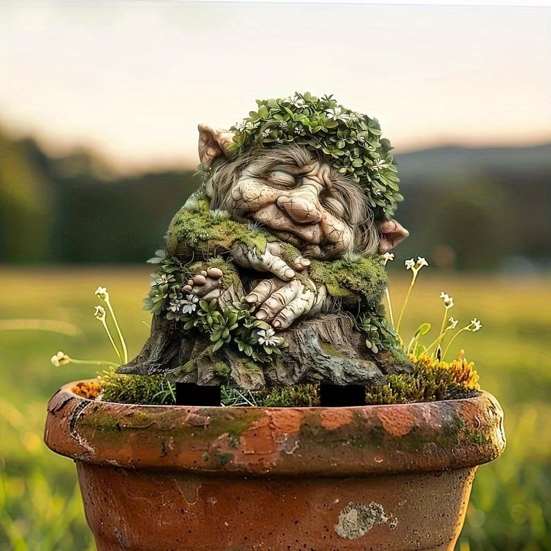 Garden Stake Forest Spirit with Natural Motif made of Acrylic