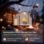 Solar-Vogelhaus Kirche mit LED-Beleuchtung