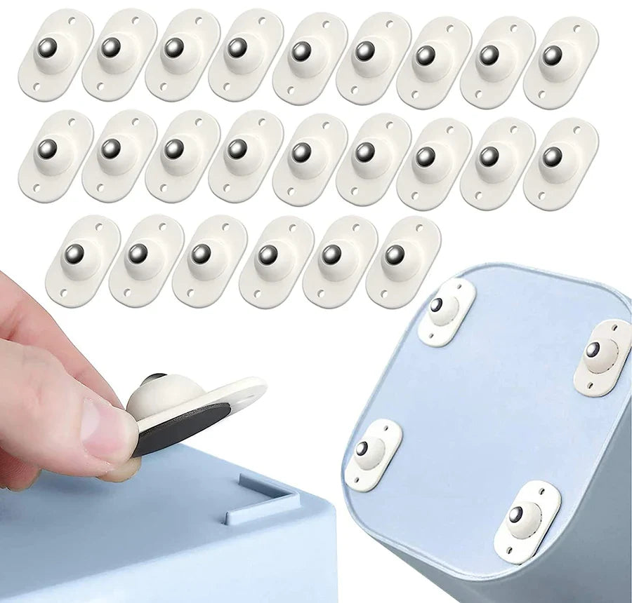 Furniture glides with ball bearings – Self-adhesive for cabinets and tables - Set of 8