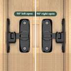 Universal latch adjustable to 90° and 180° for sliding doors