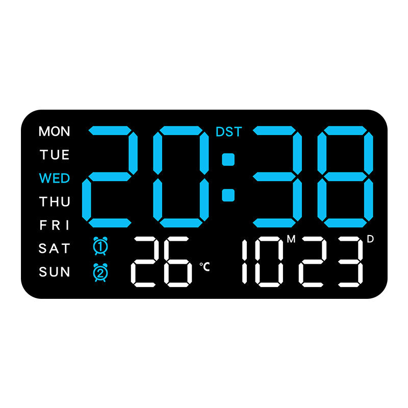 LED wall clock with digital display