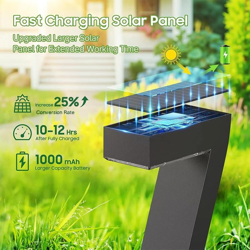 Solar-Wegleuchte 7-Form 46 cm Schwarz – Warmweißes LED-Licht