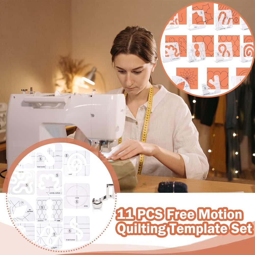 Quilting-Schablonen Set mit 11 Vorlagen für Freies Nähen