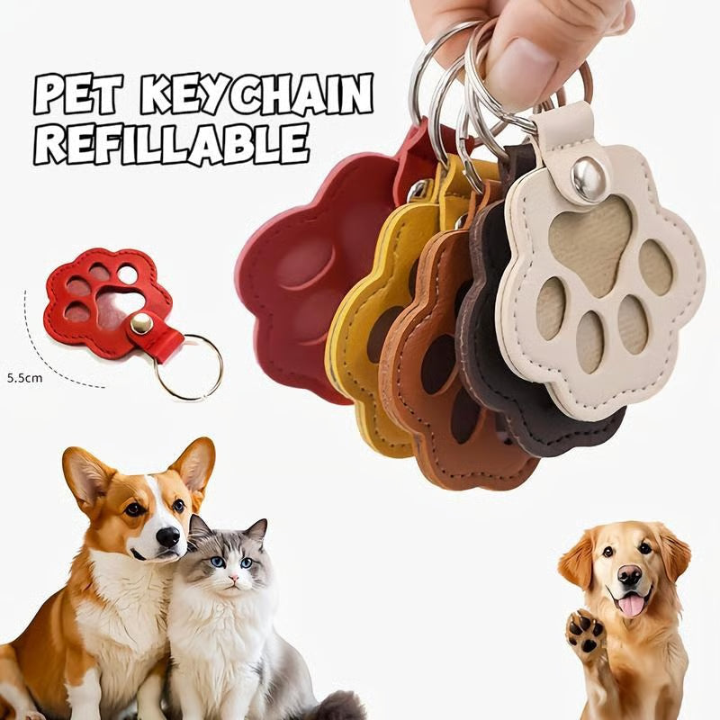 Leather paw keychain with storage compartment