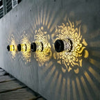 Solar lantern with shadow-pattern design, Ø 8.4 cm, IP65