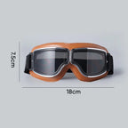 Motorradbrille Vintage-Stil mit verstellbarem Gummiband