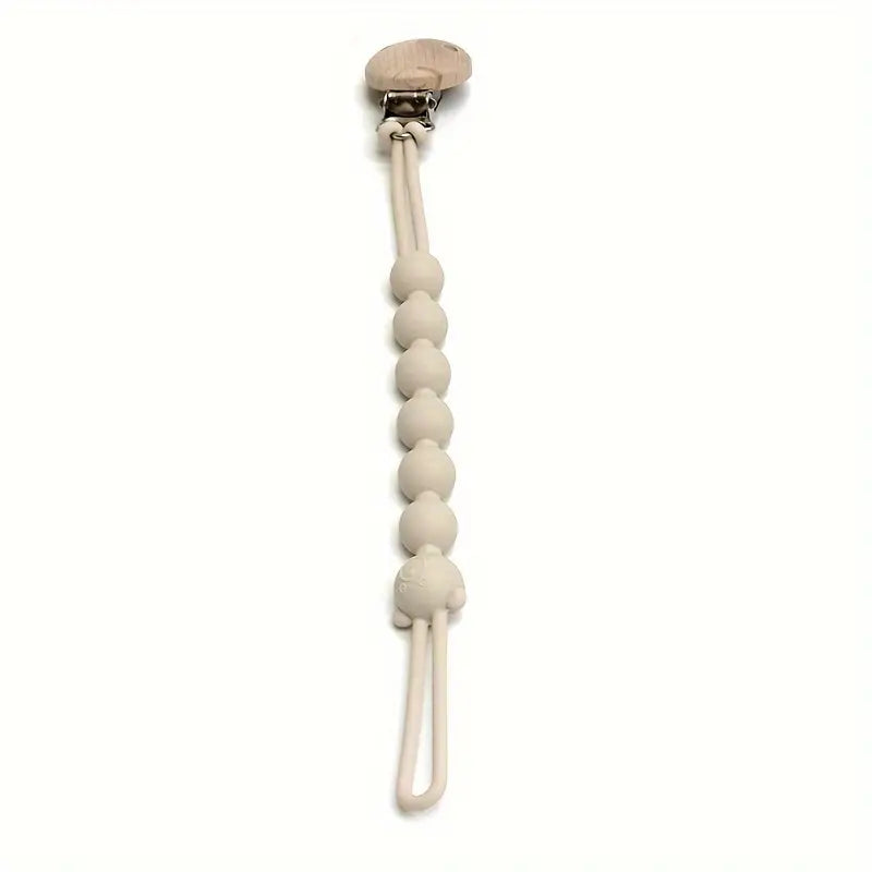 Silikon Schnullerkette mit Holzclip – Bär Design, BPA-frei