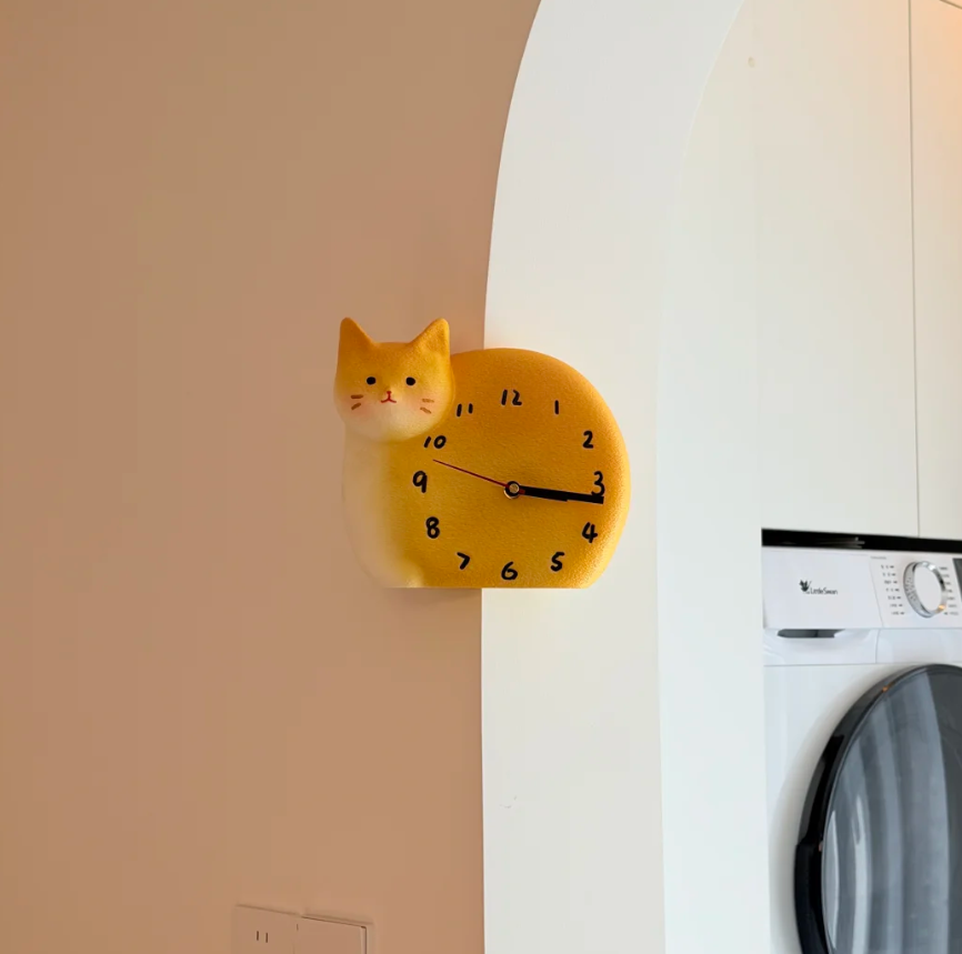 Katzenuhr 3D für Zimmerecke