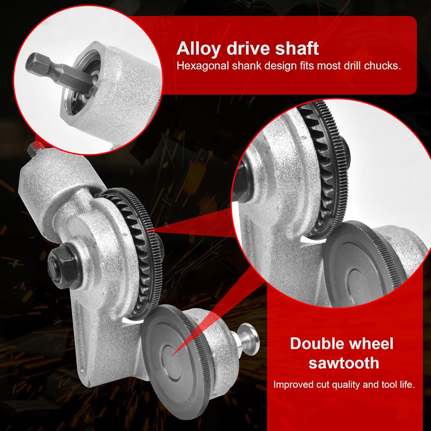 Drill Attachment Metal Cutter with Protective Cover & Cutting Disc
