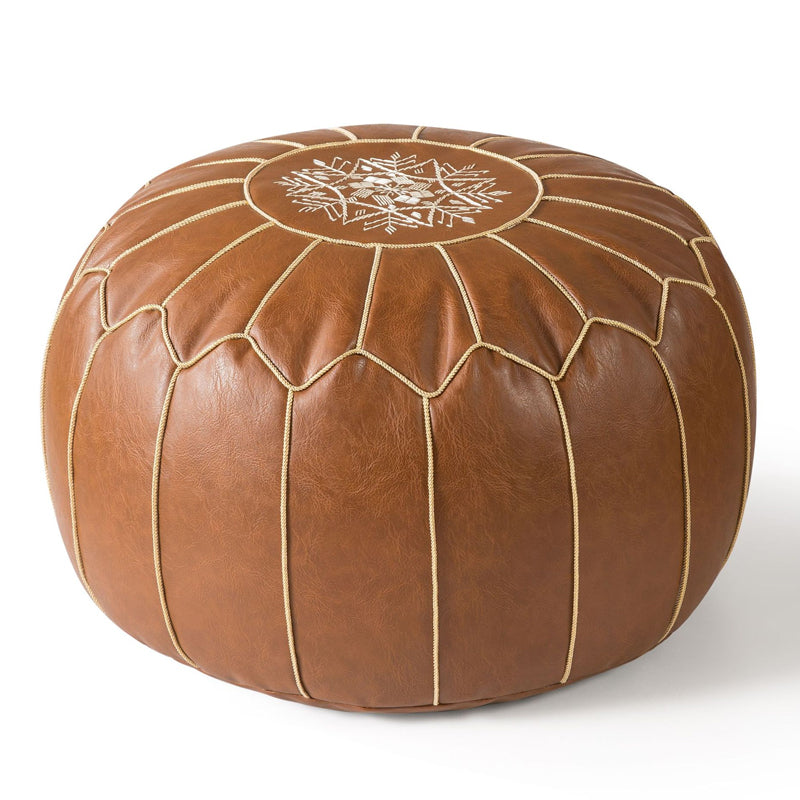 Marokkanischer Leder-Pouf mit Stauraum