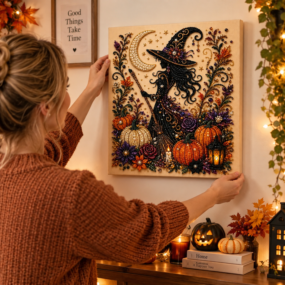 Perlen-Bastelset Halloween mit Motiv nach Wahl