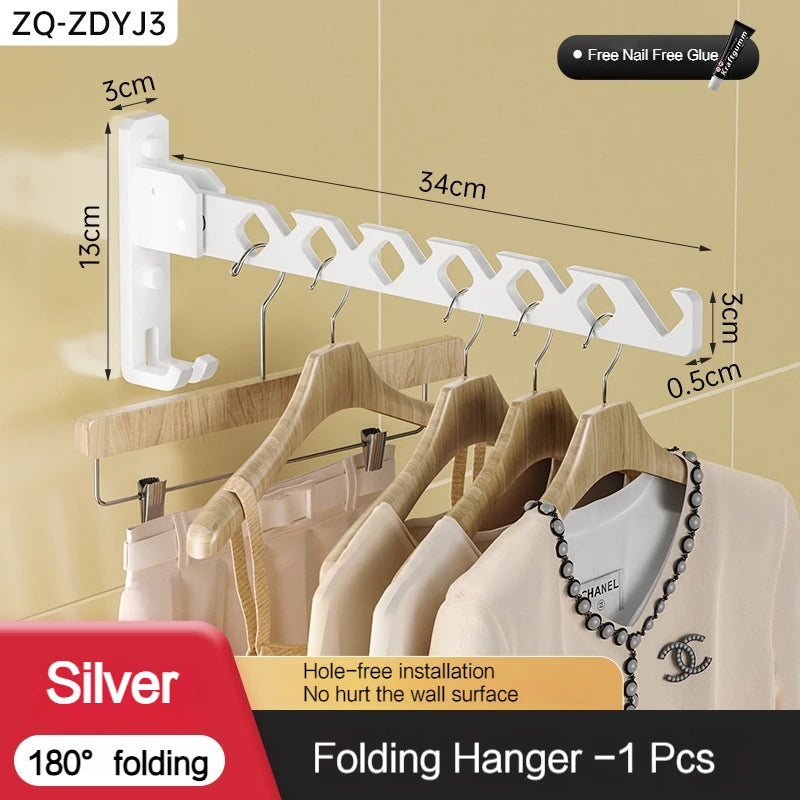 Foldable wall dryer with 180° swivel function