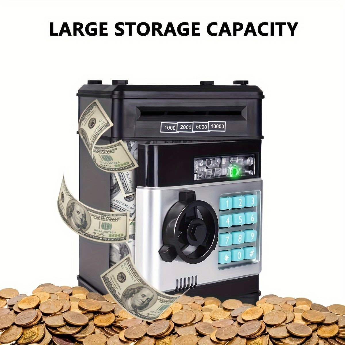 Electronic savings box with code